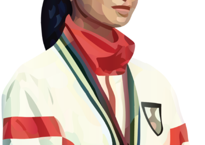 Susi Susanti sur le podium olympique