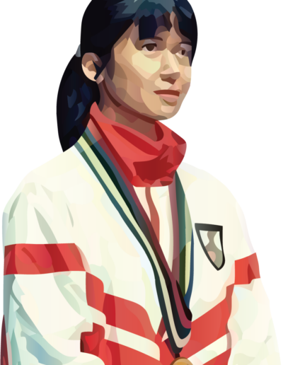 Susi Susanti sur le podium olympique