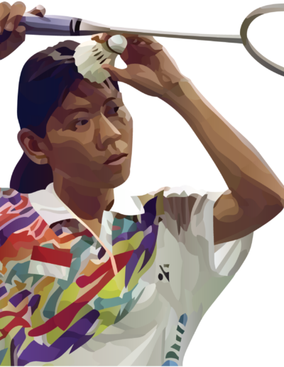 Susi Susanti en train de servir