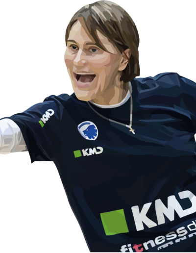 Anja Andersen en train de coacher