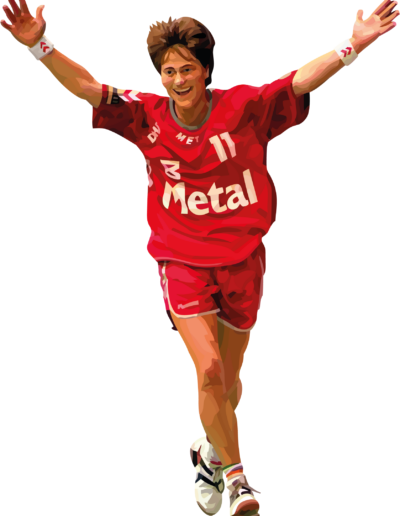 Anja Andersen célébrant sa victoire