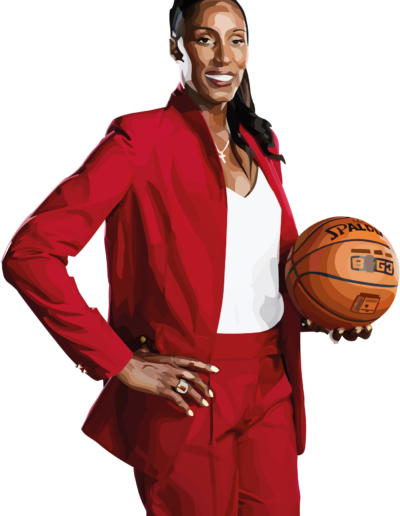 Lisa Leslie tenant un ballon de basket-ball