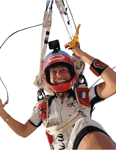Karine Joly avec son parachute