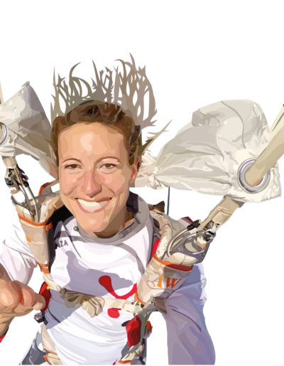 Karine Joly qui a ouvert son parachute