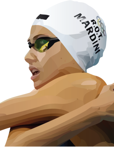 Yusra Mardini se préparant à plonger