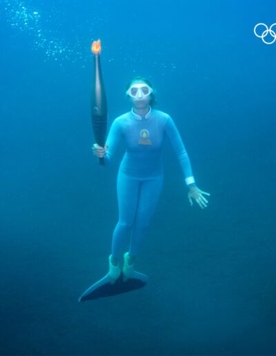 Alice Modolo avec la flamme olympique