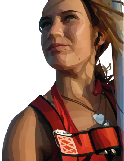 Laura Dekker qui se tient au mat