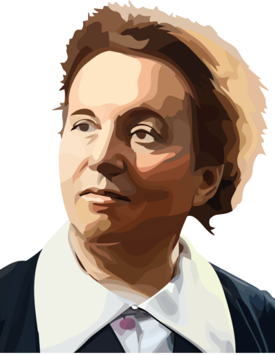 Marie Houdré qui regarde l'horizon