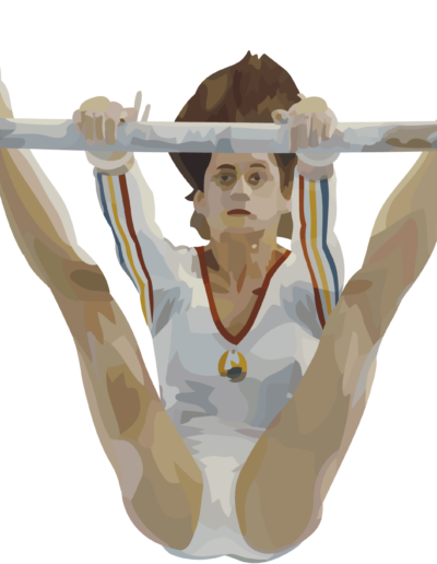 Nadia Comaneci sur les barres asymétriques