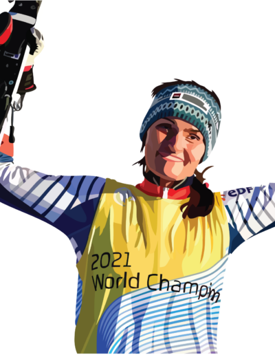 Marie Bochet célébrant sa victoire