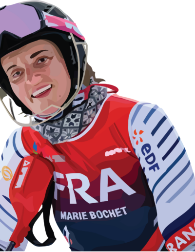 Marie Bochet en tenue de ski