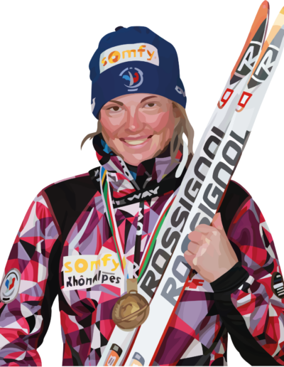 Marie Dorin Habert avec sa médaille