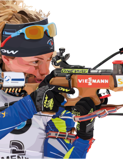 Marie Dorin Habert en train de tirer