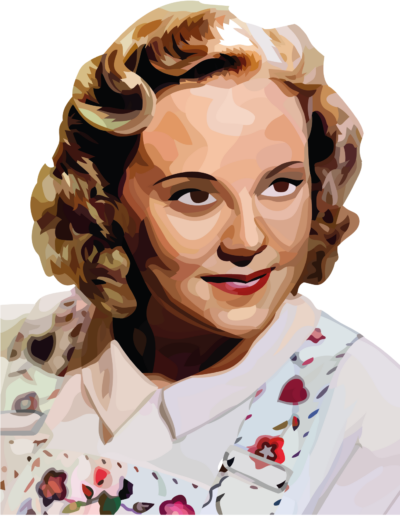 Sonja Henie qui regarde avec l'avenir