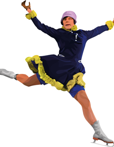 Sonja Henie qui fait un saut