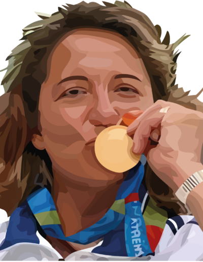 Paola Fantato qui savoure sa médaille d'or