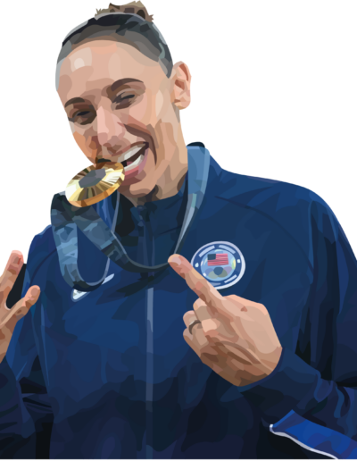 Diana Taurasi célébrant son sixième titre olympique