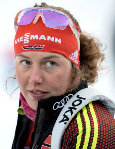 Laura Dahlmeier lors d'une compétition de biathlon