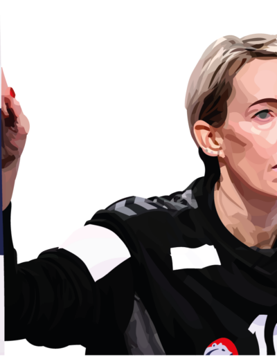 Katrine Lunde prête à arrêter un tir