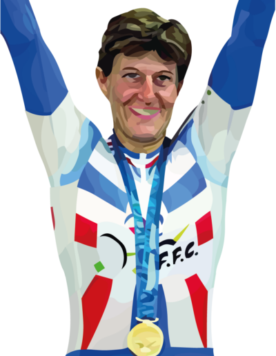 Félicia Ballanger qui célèbre sa victoire aux JO