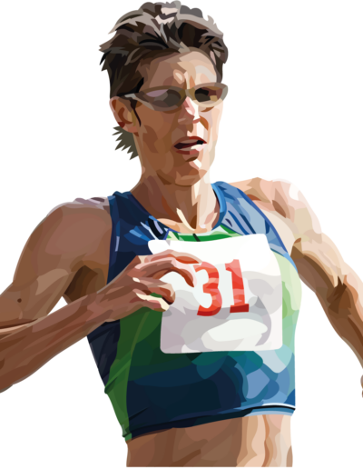 Marla Runyan sur une course