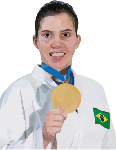 Alana Maldonado montrant sa médaille
