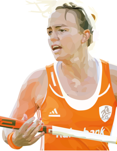 Maartje Paumen avec sa crosse